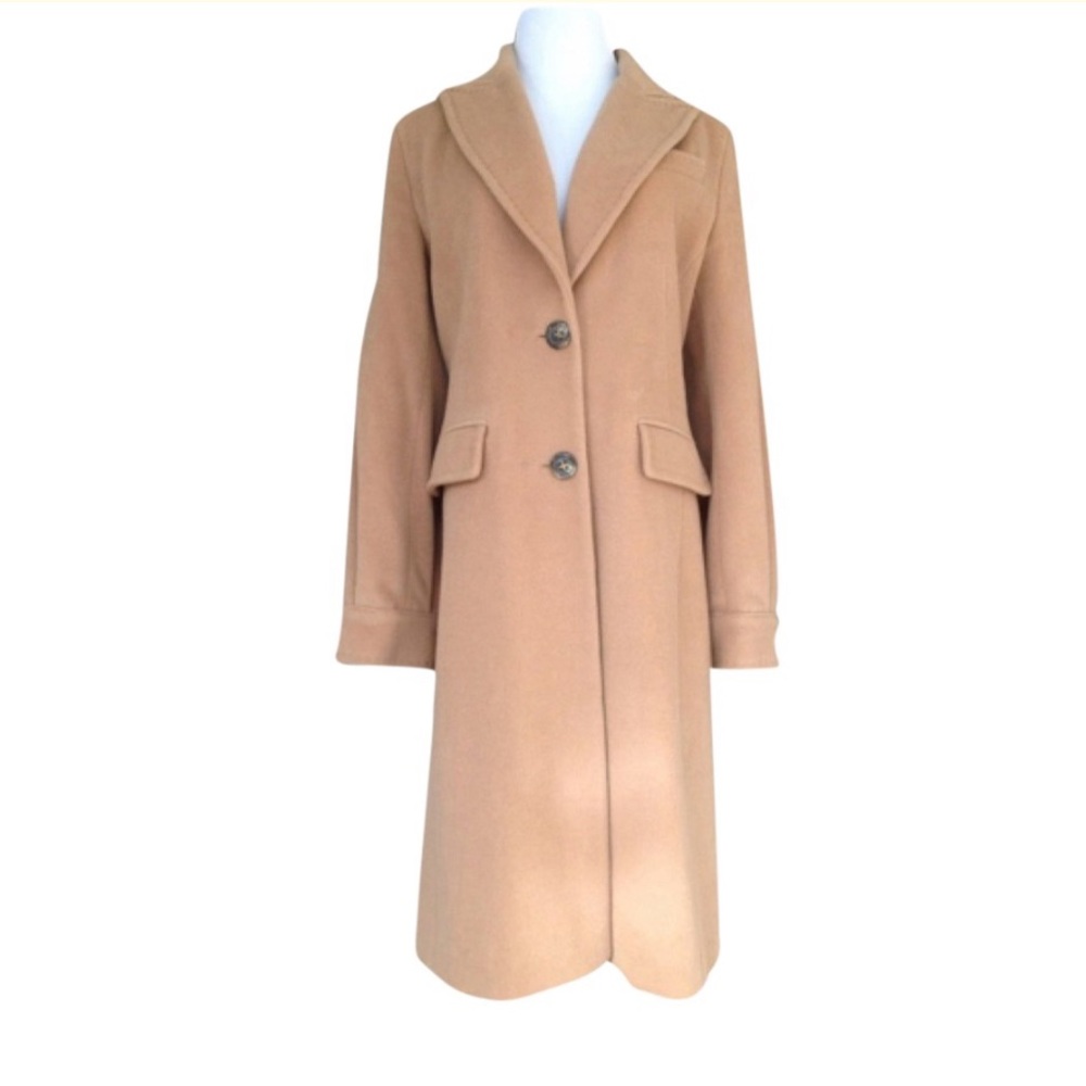 BCBG wool & cashmere camel longline coat